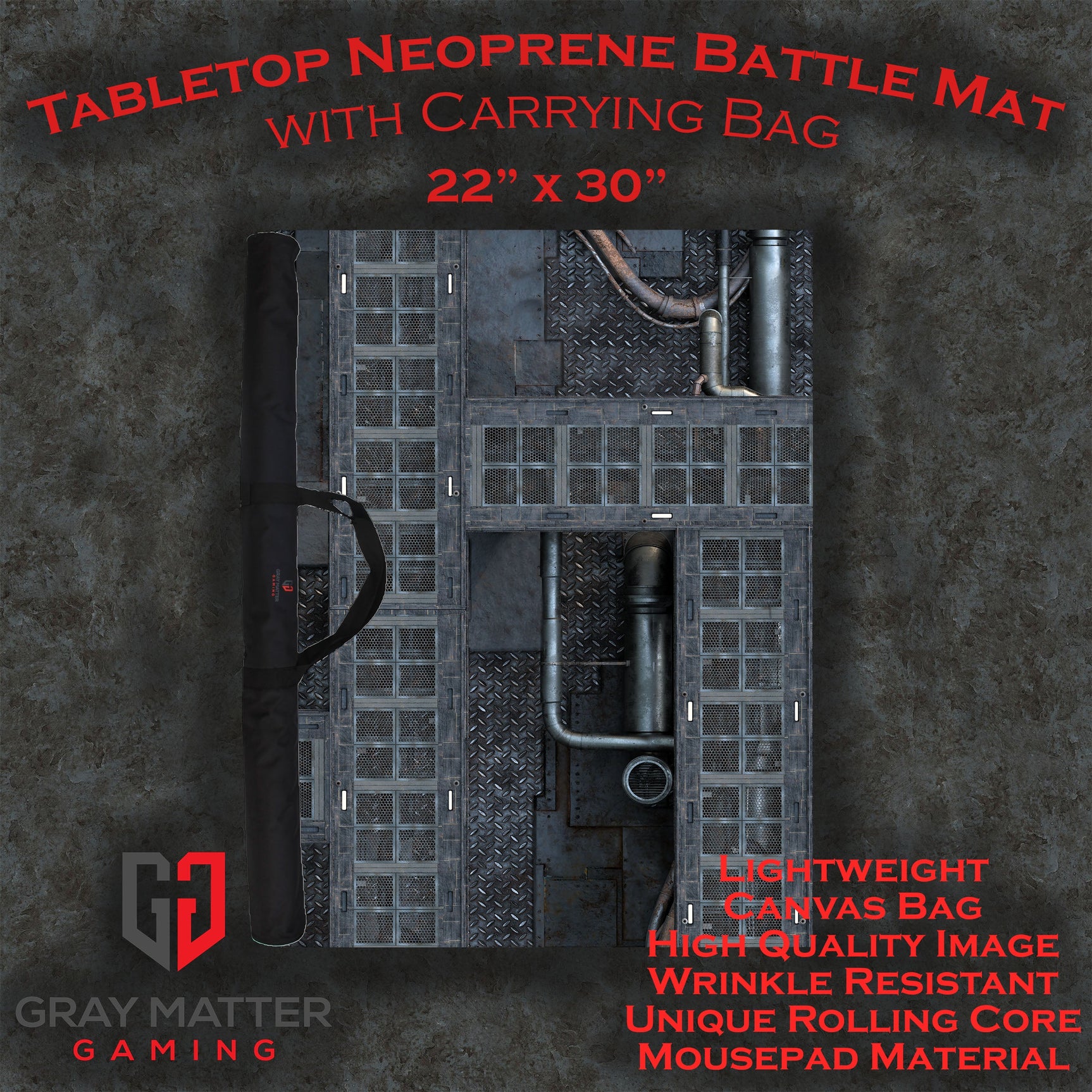 Grimdark Station - Neoprene Battle Mat - Warhammer, AoS, 40K, Kill Team, MCP, Shatterpoint, Legion, More