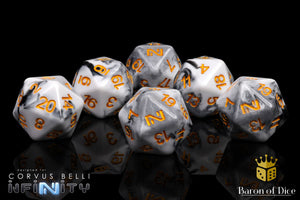 Infinity: N4 Marbled w/ Gold - Official Dice Set