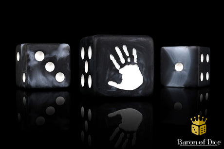 White Handprint Dice