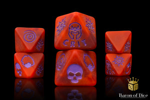 Menacing Mutants - Red Matte D8 Dice Set