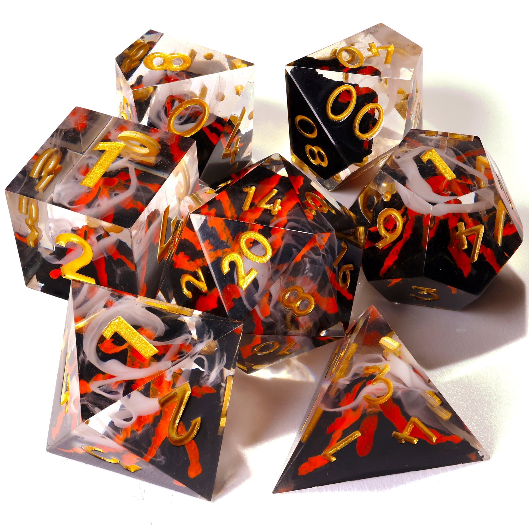 Volcano Sharp Edge RPG Dice Set - 7 Pieces