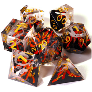 Volcano Sharp Edge RPG Dice Set - 7 Pieces