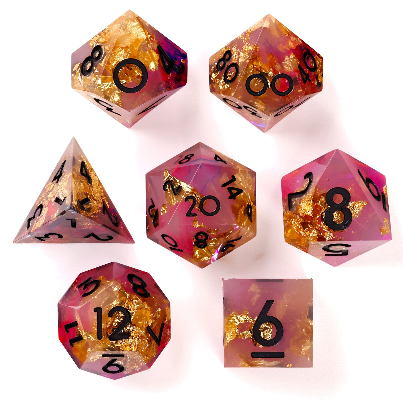 Golden Rose RPG Dice Set - 7 Pieces