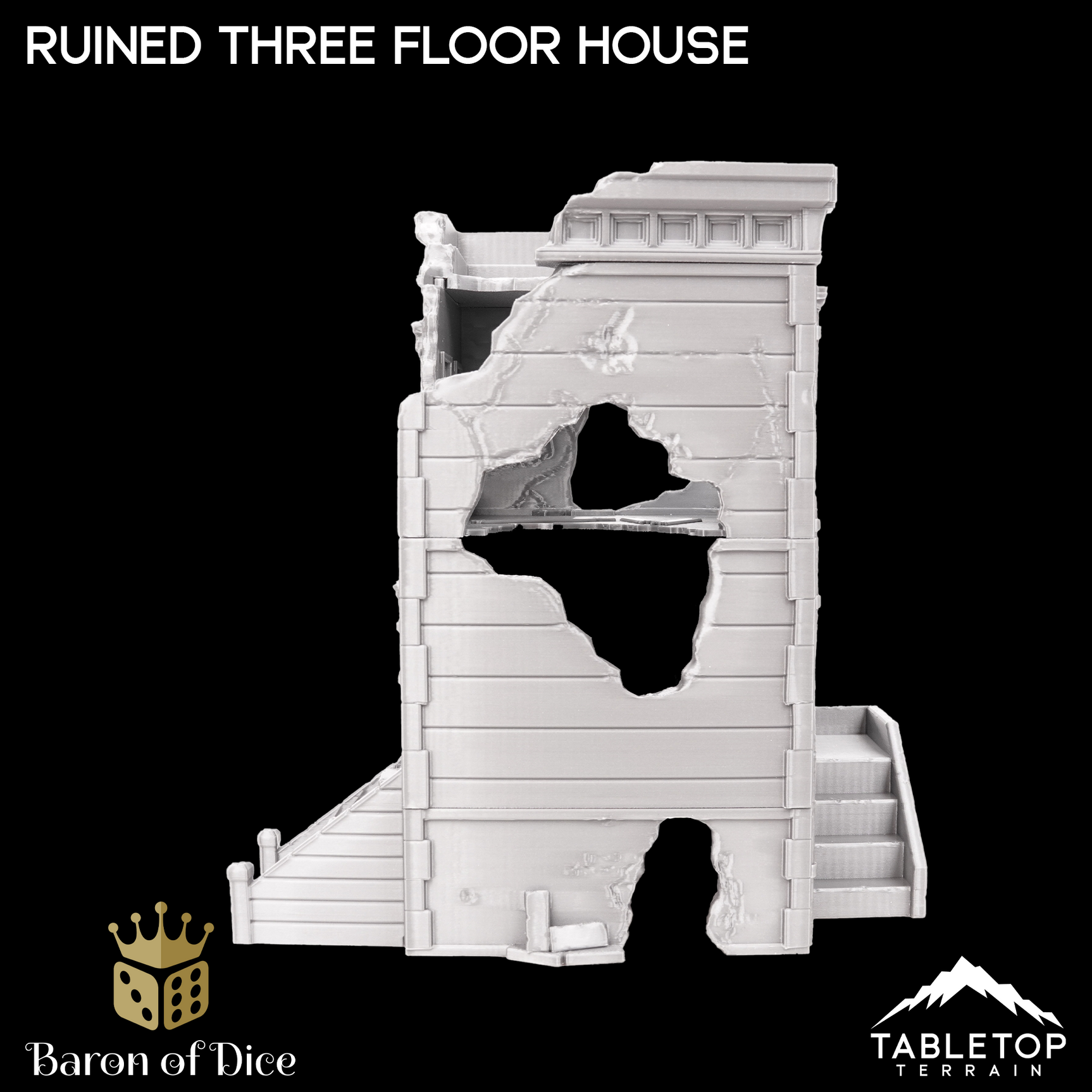 Ruined Three Floor House - Marvel Crisis Protocol Ruins