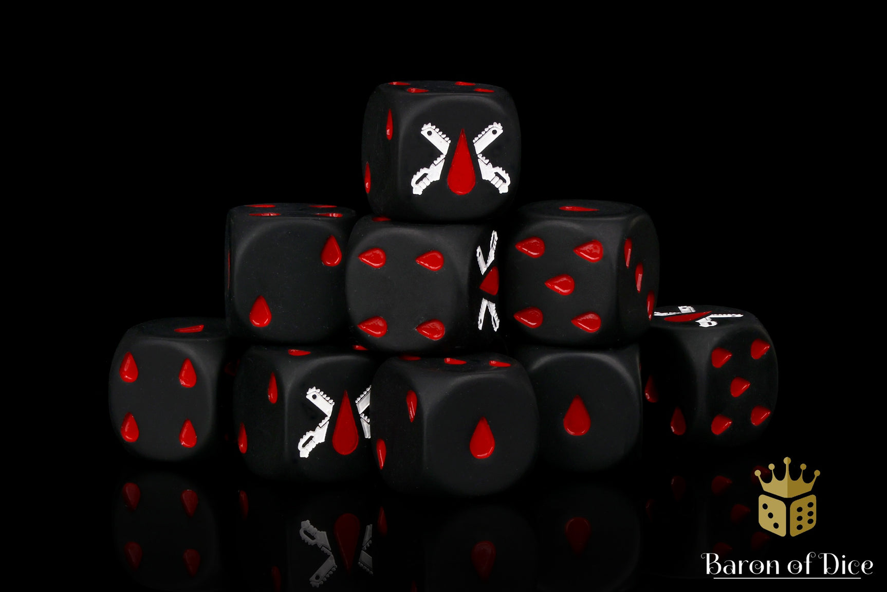 Chain Blades Dice - Matte Black