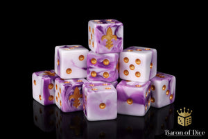 Fleur De Lis Dice - Purple