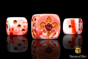 Fleur De Lis Dice - Bloody Rose