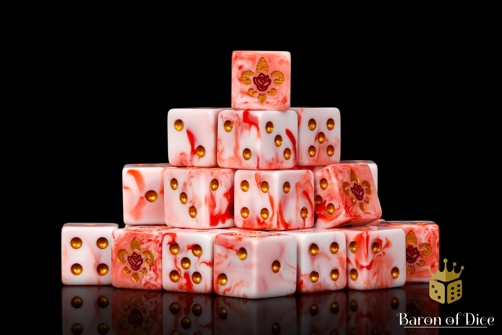 Fleur De Lis Dice - Bloody Rose