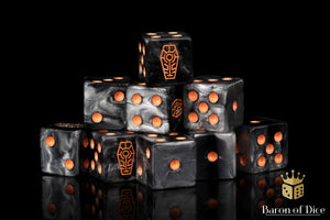 Day of the Dead Dice - Orange Coffin