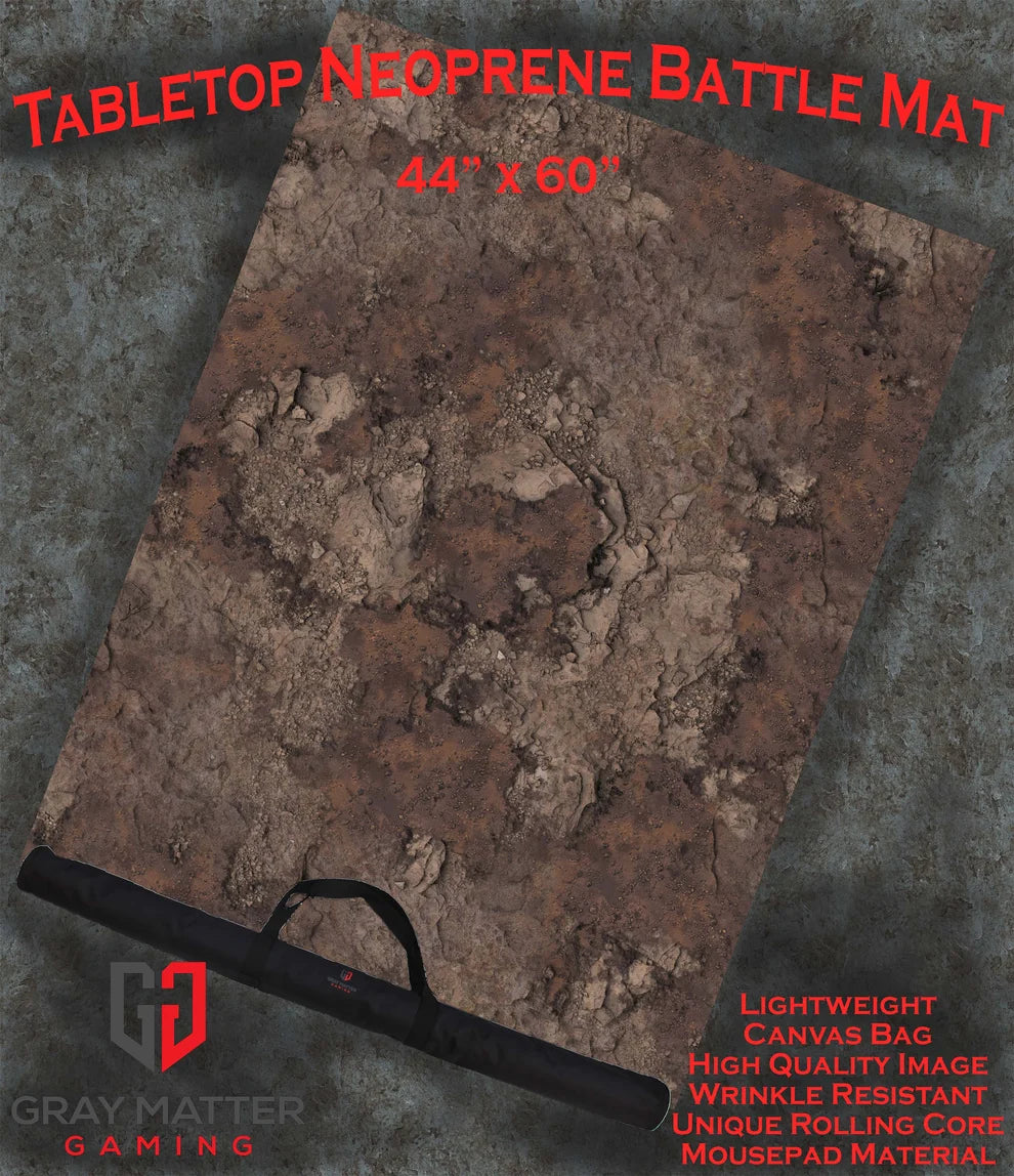 Scarred Badlands | Neoprene Battle Mat with Bag | Baron of Dice