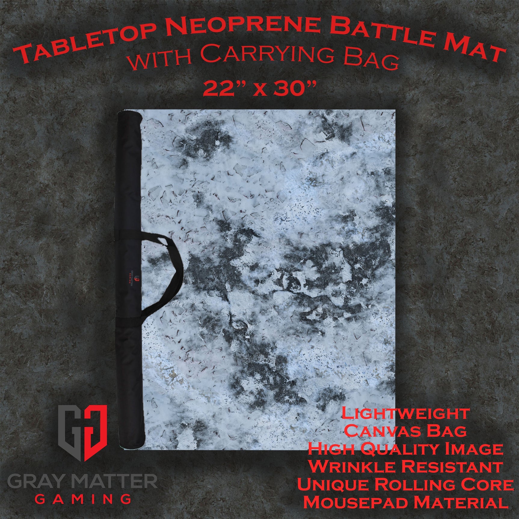 Snowy Tundra - Neoprene Battle Mat - Warhammer, AoS, 40K, Kill Team, MCP, Shatterpoint, Legion, More