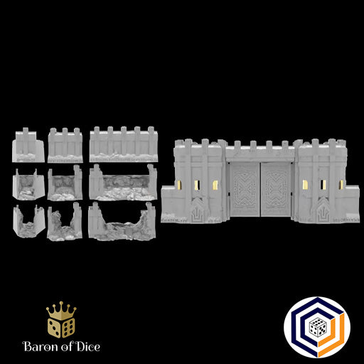 Kingdom of Durak Deep Dwarven Walls And Gate (STL File)