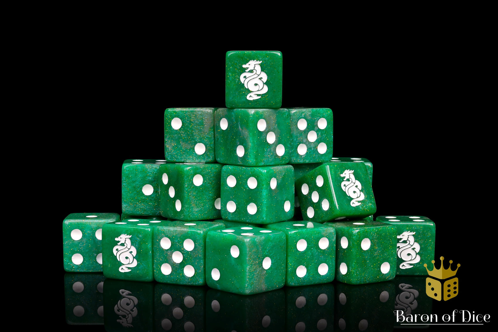 Jade Dragon Dice | Shimmering Jade