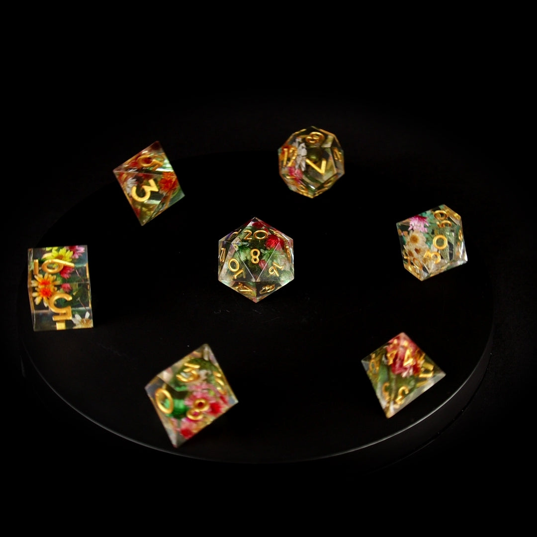 Royal Roses Sharp Edge RPG Dice Set - 7 Pieces