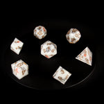 White Bamboo Sharp Edge RPG Dice Set - 7 Pieces