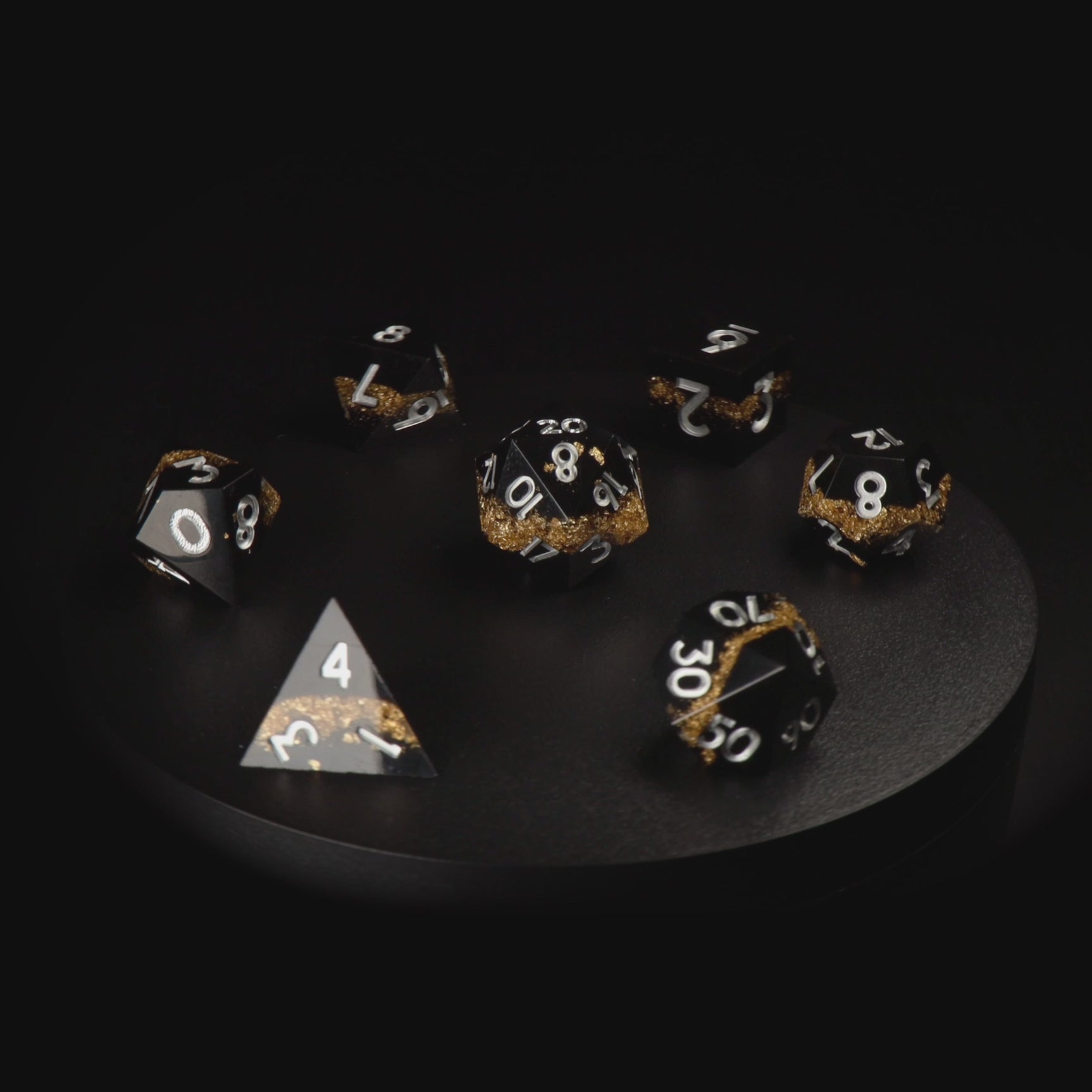 Golden Hazard Sharp Edge RPG Dice Set - 7 Pieces