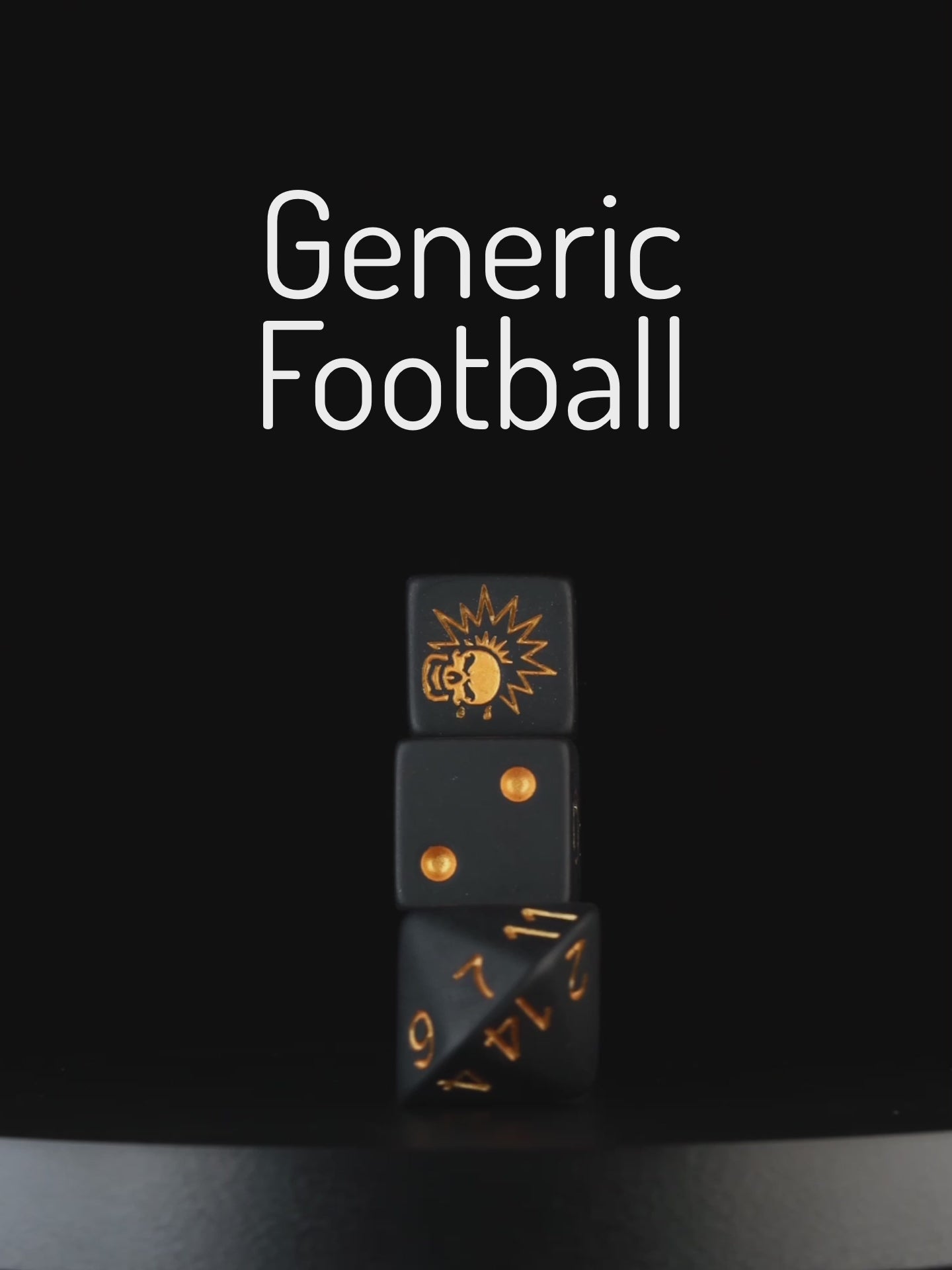 Matte Black - Bloody Football Dice (Set of 7)