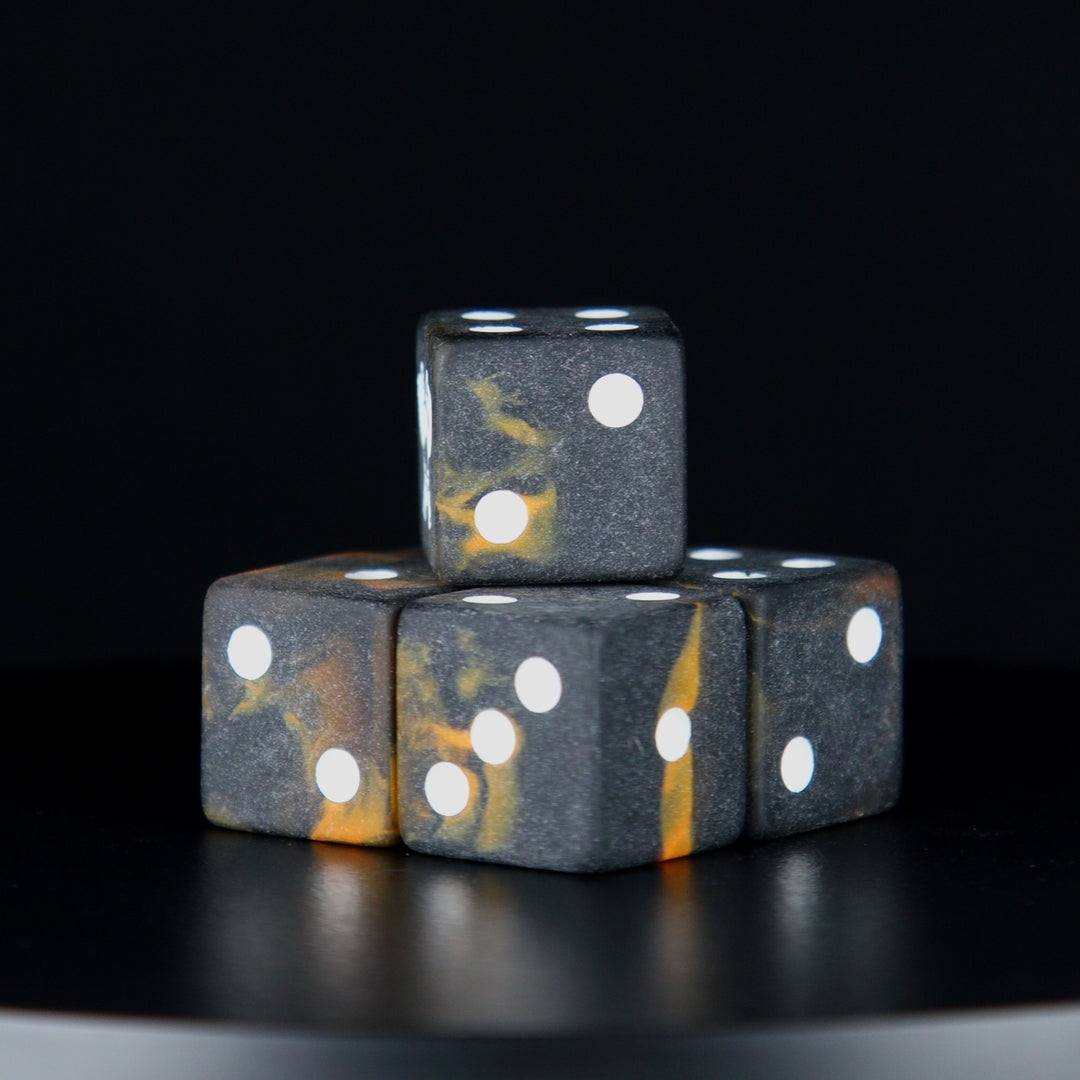 Skull Grinders Dice - Black Lava