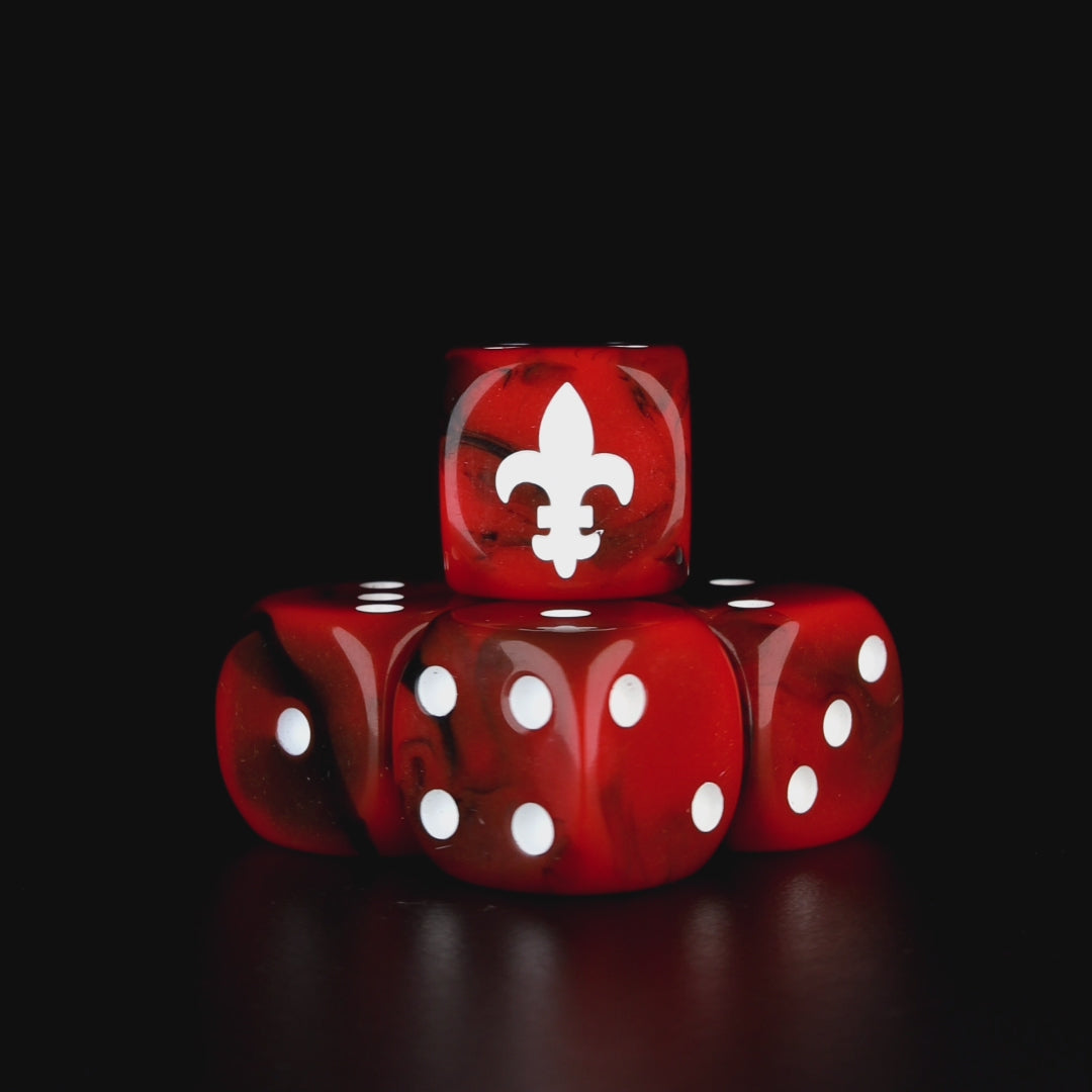 Fleur De Lis Dice - Red