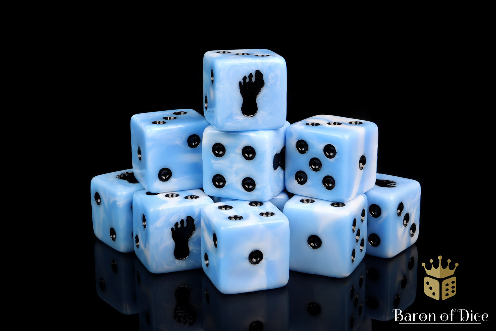 Giant Footprint Dice - Blue Frost