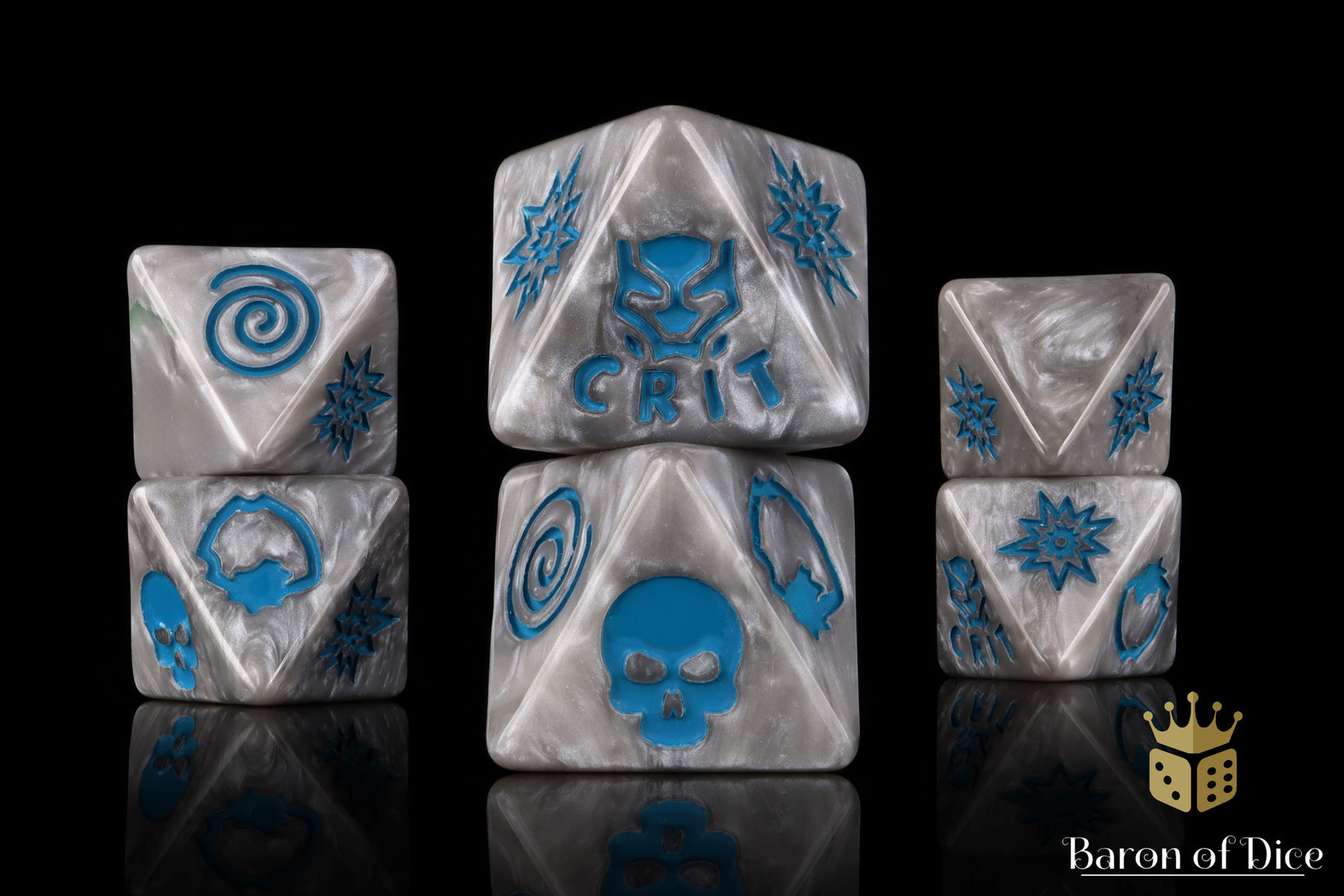 Panther Silver D8 Dice Set